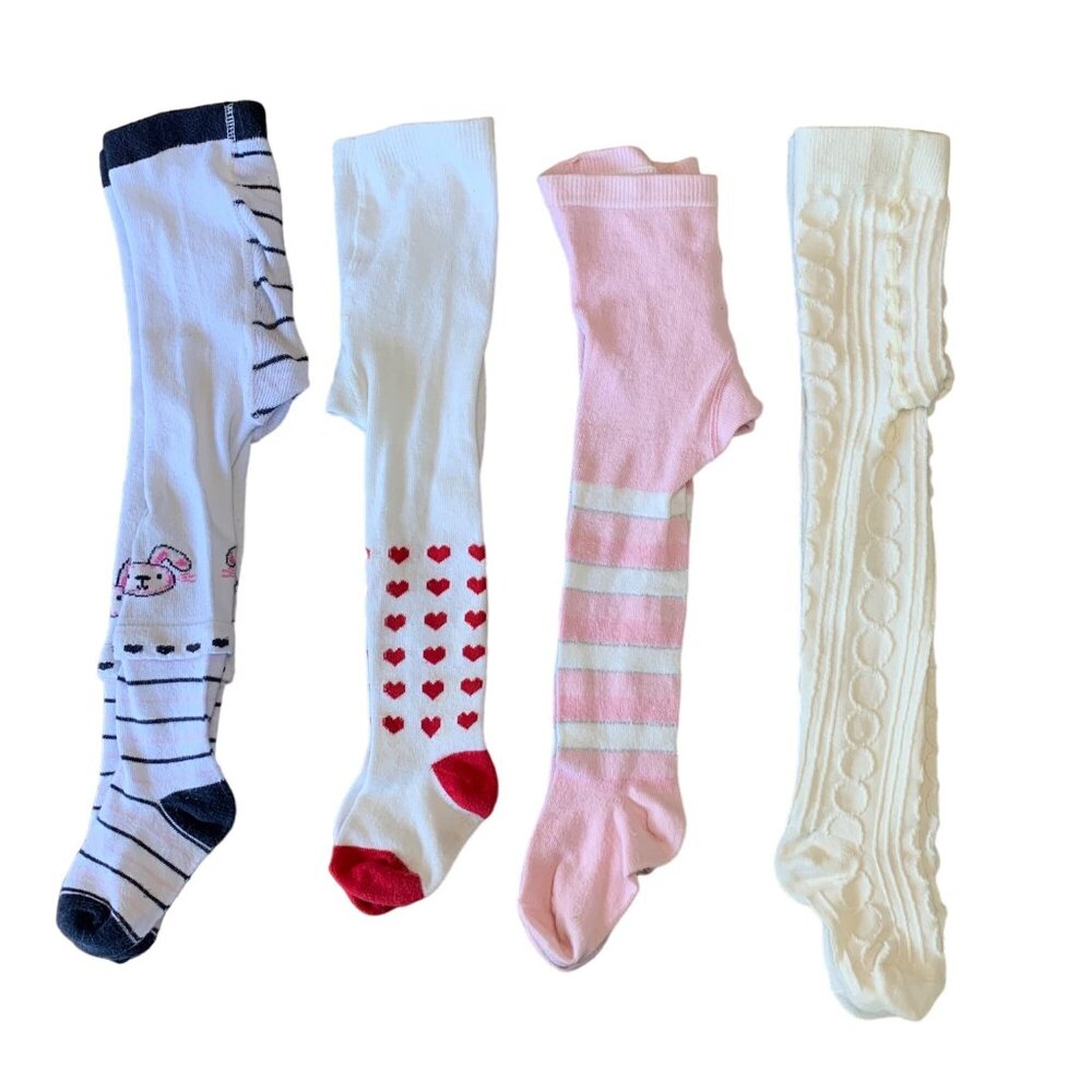 Patterned Winter Tights Bundle Girls 12-24 Mos 2 2T Toddler Girl Cozy Cute Soft
